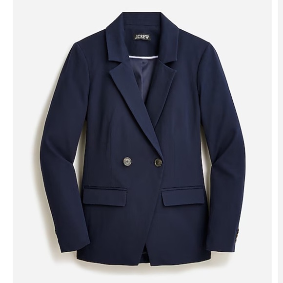 J. Crew Devon blazer in bi-stretch cotton blend BP412 Navy Blue 8 jacket - Picture 2 of 5